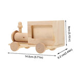 STOBOK 2pcs DIY Train Pen Holder Wooden Trains Tools Wood Unfinished Wooden Wooden Car Unfinished Blank Pen Cup DIY Blank Pen Container DIY Graffiti STOBOK
