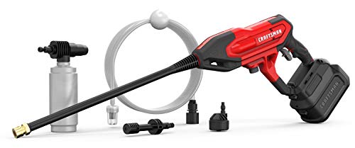 Craftsman V20 Cordless Pressure Washer Spray Gun, 350 Max PSI, with Extension, Soap Bottle, Battery and Charger Included (CMCPW350D1)