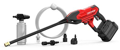 Craftsman V20 Cordless Pressure Washer Spray Gun, 350 Max PSI, with Extension, Soap Bottle, Battery and Charger Included (CMCPW350D1)