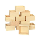 12-Pack Square Wood Box Unfinished Small Wooden Boxes for Crafts (Outer 3.7X 3.7X 2 in,Interior 3.2 x 3.2 x1.9 in) Cregugua