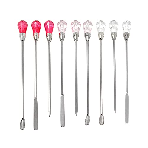 Honbay 9PCS Stainless Steel Stirring Needle Spoon Tool Powder Spoon Bubble Needle Jewelry Making Kit for DIY Epoxy Resin Casting Molds (3 Color, 3 - WoodArtSupply