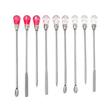 Honbay 9PCS Stainless Steel Stirring Needle Spoon Tool Powder Spoon Bubble Needle Jewelry Making Kit for DIY Epoxy Resin Casting Molds (3 Color, 3 HONBAY