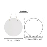 PYD Life 6 Pack 12" Round Sublimation Door Hanger Blanks White Hardboard MDF Wood Blanks Wall Hanging for Heat Press Machine Printing PYD Life