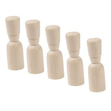 VILLCASE 10pcs Doodle Wooden Man Wooden People Pegs Wood Doll Bodies Woman Peg Doll Supplies Unfinished Peg Bodies Craft Peg Doll Hand-Painted Wooden VILLCASE