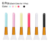 MECCANIXITY Silicone Epoxy Brushes Pink/Blue/White/Yellow/Black/Red Applicator DIY Brush for Making Epoxy Tumbler, Pack of 6 MECCANIXITY