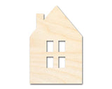 Unfinished Wood House Window Silhouette Shape | DIY Craft Cutout | Up to 36" 4" / 1/4" 24 Hour Crafts