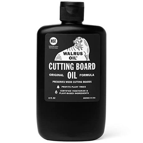WALRUS OIL - Cutting Board Oil and Wood Butcher Block Oil, 8 oz Bottle, FDA Food-Safe Walrus Oil