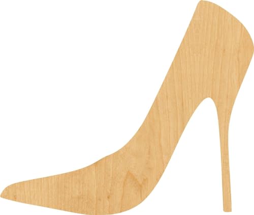 3 Pcs High Heel Supply 3" Wooden Shape Ornaments Unique Unpainted Smooth Surface Unfinished Laser Cutout Wood Sheets Boards for Crafts 1/8 Inch Thick WoodArtSupply
