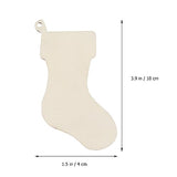 FOMIYES 50pcs Stockings Wooden Chips, Unfinished Christmas Wood Hanging Ornaments, Craft Christmas Tree Stockings Hanging Pieces, Wooden Stockings FOMIYES