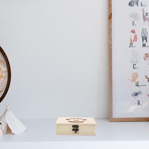 COHEALI Unfinished Unpainted Wooden Box with Hinged Lid for Crafts DIY Storage Jewelry Plain Pine Box COHEALI