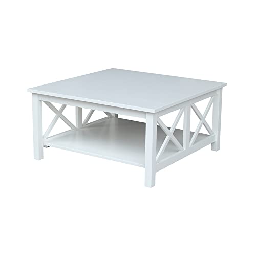 IC International Concepts Square Coffee Table, White - WoodArtSupply