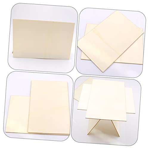 EXCEART 24 Pcs Rectangular Veneer Wooden Slices Unfinished Wood Hobby Unfinished Wood Crafts Unfinished Wood Tiles Wood Blanks Wooden Cutouts Woodsy EXCEART