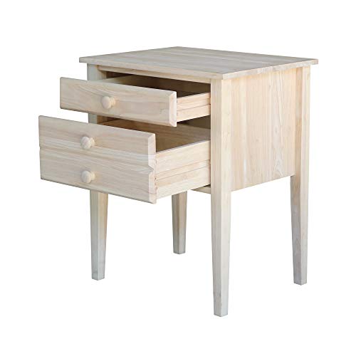 International Concepts Accent Table with Drawers Unfinished IC International Concepts