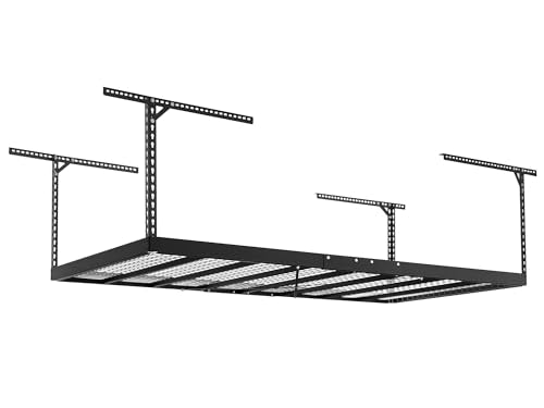 NewAge Products 4 ft. x 8 ft. VersaRac Pro Adjustable Overhead Garage Storage Rack, Heavy Duty Steel Garage Storage Organization, Ceiling Storage - WoodArtSupply