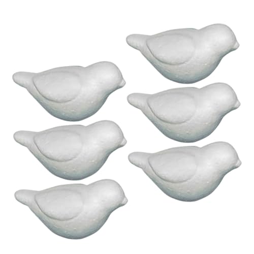 TEHAUX 6pcs Bird Foam White Embryo White Brick Christmas Child TEHAUX