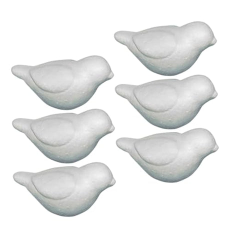 TEHAUX 6pcs Bird Foam White Embryo White Brick Christmas Child TEHAUX