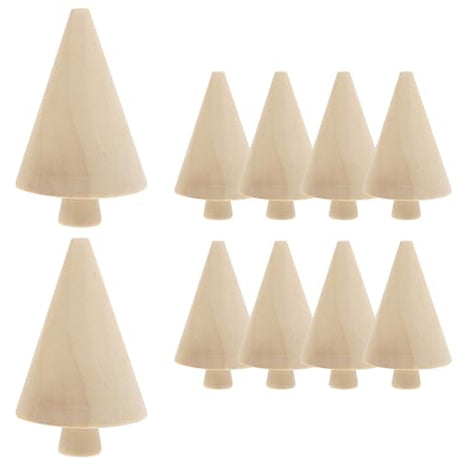 Totority 10 Pieces Unfinished Wooden Christmas Trees, Mini Wooden Christmas Trees Wooden Trees for Crafts, Mini Wooden Trees for DIY Arts Crafts Totority