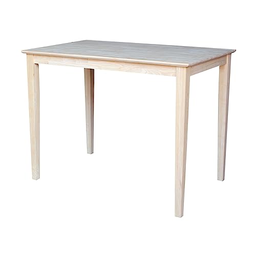 International Concepts Solid Wood Top Dining table, 30 x 48, Unfinished IC International Concepts