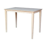International Concepts Solid Wood Top Dining table, 30 x 48, Unfinished IC International Concepts