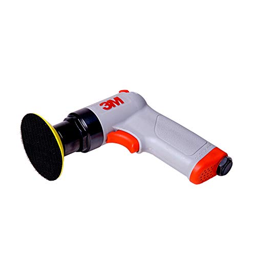 Cubitron Random Orbital Sander - Compact Auto Body Sander - Pistol Grip - 3” x 1/8” Diam. Orbit - Pneumatic - Hook and Loop Pad - WoodArtSupply