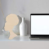 EXCEART Mother's Day Wood Chips Head Cutout Moms Gift Wood Decoration Pendant Unfinished Wood Cutouts Girl Jewelry DIY Wooden Template Girl Gifts EXCEART