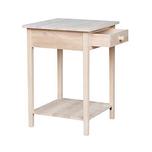 International Concepts Hampton Bedside Table Unfinished IC International Concepts