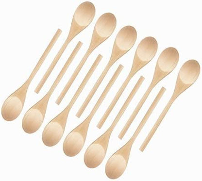 Kitchen Wooden Spoons Mixing Baking Serving Utensils Puppets 10 In - 12 Pack