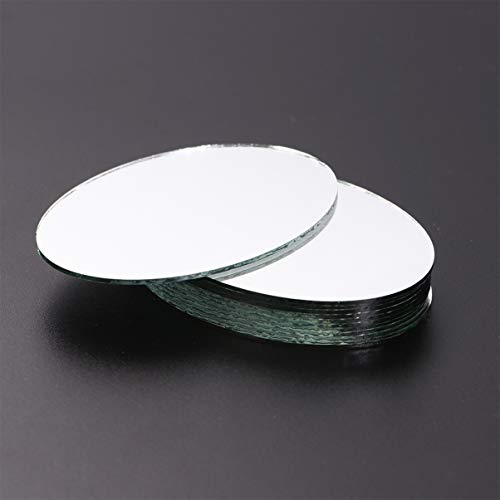 SEWACC Mirror Mosaic Tiles 20pcs Mini Oval Mirrors Craft Mirrors Tiles Women Make Up Mirror Unfinished Mirror Lens Glass Mosaic Tile for DIY Craft SEWACC