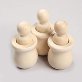 Kisangel 8pcs Hand Painted Ornaments Wooden Doll Bodiesd Wooden People pegs Blank peg Doll Unfinished Wooden Doll Peg Dolls with Cups Kid Toys DIY Kisangel