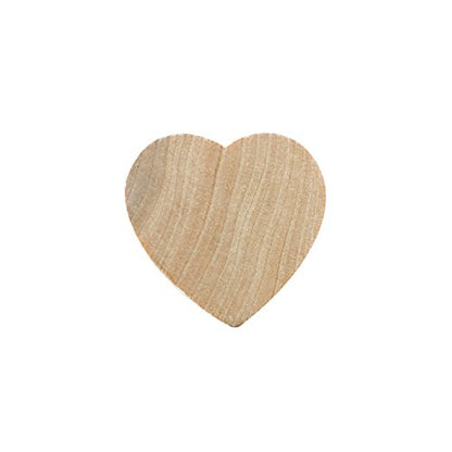 Round Heart Shaped Unfinished 1.3" Wood Cutout Circles Chips for Board Game Pieces, Arts & Crafts Projects, Ornaments (50 Pieces) - WoodArtSupply