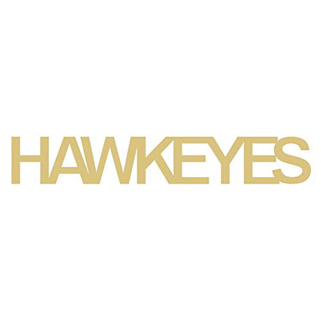 Word Hawkeyes Cutout Unfinished Wood Sports Decor Home Decor Door Hanger MDF Shape Canvas Style 1 (24") Diverse Woodworking