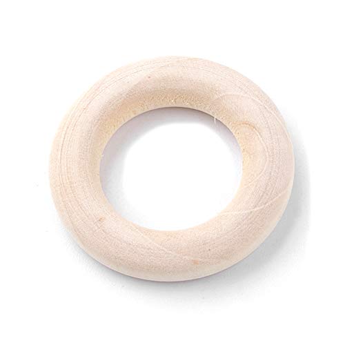 Pandahall 200Pcs Natural Wood Ring 30x6mm Unfinished Wooden Circles Connectors Pendant Without Paint for DIY Connectors Jewelry Making PH PandaHall