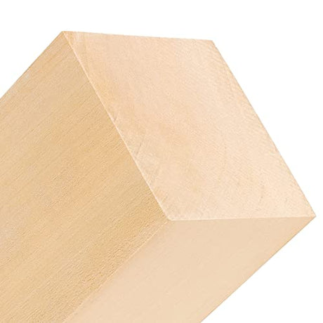 JOIKIT 4 Pack 6 x 3 x 3 Inches Basswood Carving Blocks, Unfinished Soft Wood Blocks, Kiln Dried Whittling Blocks Whittle Kit Craft Wood Carving Kit JOIKIT