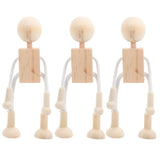 ARTIBETTER Wooden Peg Dolls Unfinished Doll Bodies Paintable Wood Peg Bodies Figures for DIY Arts Crafts Party Favor Gifts 3PCS ARTIBETTER