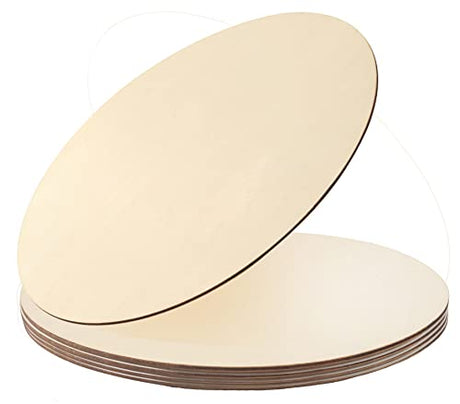 5Pcs 14 Inch Wood Circles for Crafts, Unfinished Blank Wooden Rounds Slice Wooden Cutouts for DIY Crafts, Door Hanger,Wood Buring, Painting KOOCHOICE