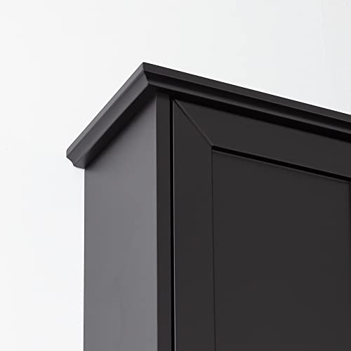 OONNEE Bathroom Wall Cabinet Black Wall Mounted Wood Medicine Cabinets, Over Toilet Storage Cabinet with 2 Doors & Adjustable Shelf, Soft Hinge Wall