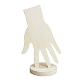 MOOCA 6 Pcs Wooden Hand Form Jewelry Display Set, 2 Way Design for Wall Hanging or Standalone Mannequin Finger Hand Display, Wash White Color MOOCA