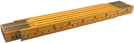 Binzer Folding Wooden Stick Ruler, Inch & Metric (6-foot-6-inch/2-Meter When Straight), Carpenters/General Use Binzer