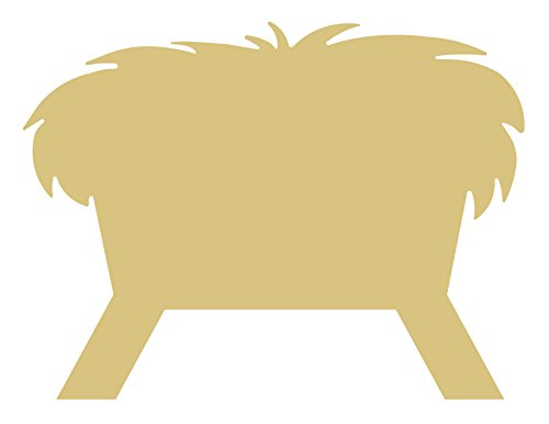 Manger Cutout Unfinished Wood Christmas Holiday Door Hanger Everyday Winter Decor MDF Shape Canvas Style 2 Diverse Woodworking