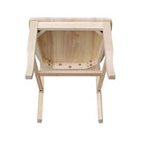 International Concepts Set of Two Double X-Back Dining Chair, 19.9"W x 22"D x 41.3"H, Wood Unfinished IC International Concepts