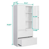 SISESOL Metal Storage Cabinet with Drawers, 71" File Cabinets for Home Office, Locking Steel Storage Cabinet with Doors and Shelves for Home, Office, SISESOL