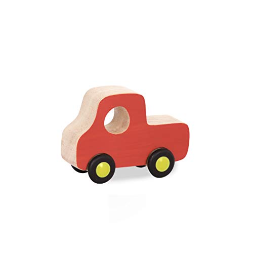 B. toys- 6 Little Wooden Toy Cars- Free Wheee-Lees- Vehicles- Colorful Car Play Set for Toddlers, Kids- 1 Year + B. toys