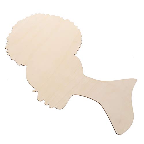 EXCEART Mother's Day Wood Chips Head Cutout Moms Gift Wood Decoration Pendant Unfinished Wood Cutouts Girl Jewelry DIY Wooden Template Girl Gifts EXCEART