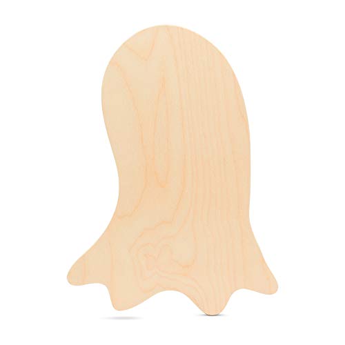 Wooden Ghost Shapes 10.5 x 7.75 Inch, Bag of 3 Unfinished Wood Ghost Cutouts, from Birch, Halloween Ghost Cutouts for DIY'ers & Crafters by Woodpeckers