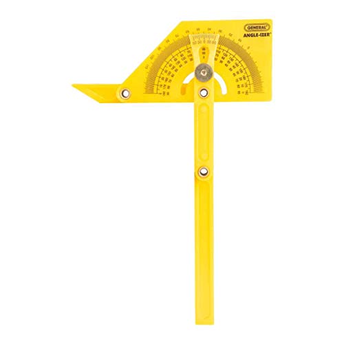 General Tools 29 Plastic Protractor and Angle Finder, Outside, Inside, Sloped Angles, 0° to 180° , Yellow General Tools