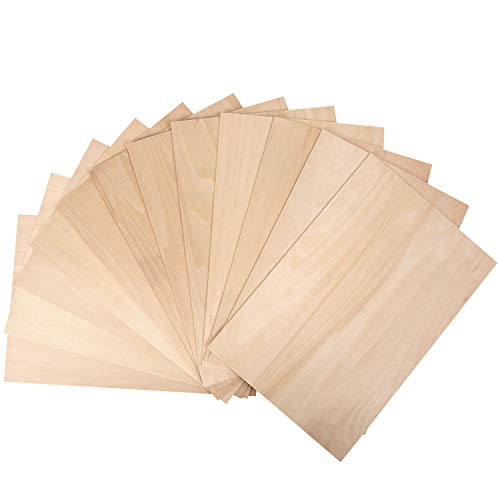 KEILEOHO 6 Pack Balsa Wood Sheets 12 x 8 x 0.06 Inch, Large Thin Wood Boards for Crafts Moisture Resistance Anti-Deformation Easy Cutting Painting