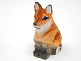 Selsela Red Fox Keychain Ring Clip Charm Miniature Wood Mini Figurine Small Animal Selsela