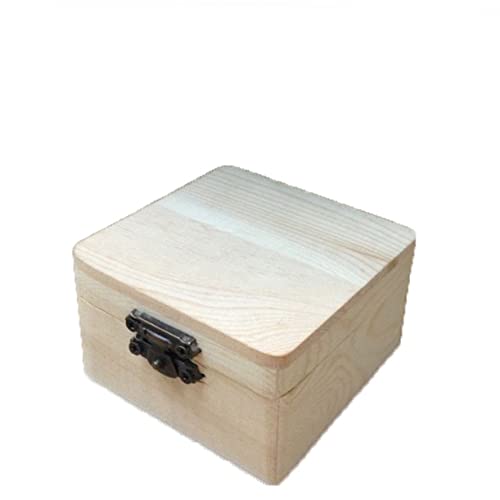 VILLCASE 9 Pcs antique jewelry organizer jewelry organizer tray unfinished wood treasure chest square wood case memory chest unfinished chest lock VILLCASE