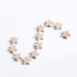 ccHuDE 100 Pcs Star Shape Natural Wood Beads Unfinished Wooden Loose Beads Spacer Beads with Hole for Craft Jewelry Making ccHuDE