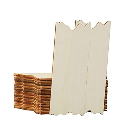VILLFUL 24pcs DIY Rectangular Wood Board Hanging Board Registration Unfinished Wood Slice Wood Blank Plaque Craft Boards for Signs Blank Wood Chips VILLFUL